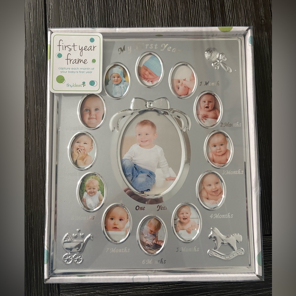 Silver First Year Baby Photo Frame